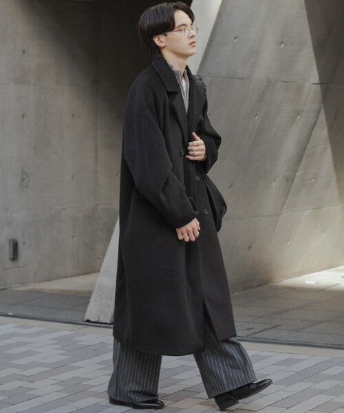 SENSE OF PLACE by URBAN RESEARCH(センスオブプレイスバイアーバンリサーチ)の「ウールブレンドダブルロングコート(テーラードジャケット・メンズ・BLACK/MOCHA・M/L)」の16枚目の写真