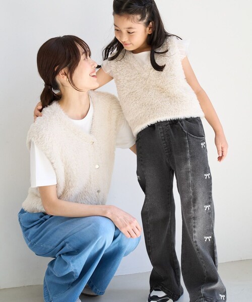 ROPE' PICNIC(ロペピクニック)の「【KIDS/キッズ】リボン刺繍デニムパンツ(デニムパンツ・キッズ・ブラック/サックス・120/130/140/150)」の20枚目の写真