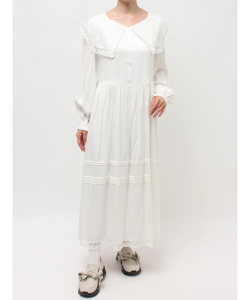 airy lace collarワンピース