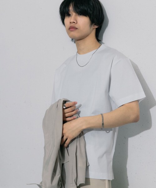 SENSE OF PLACE by URBAN RESEARCH（センスオブプレイスバイアーバンリサーチ）の「シルケットTシャツ(5分袖)（Tシャツ/カットソー・メンズ・WHITE/BLACK/CHARCOAL/GREEN・S/M/L）」の9枚目の写真