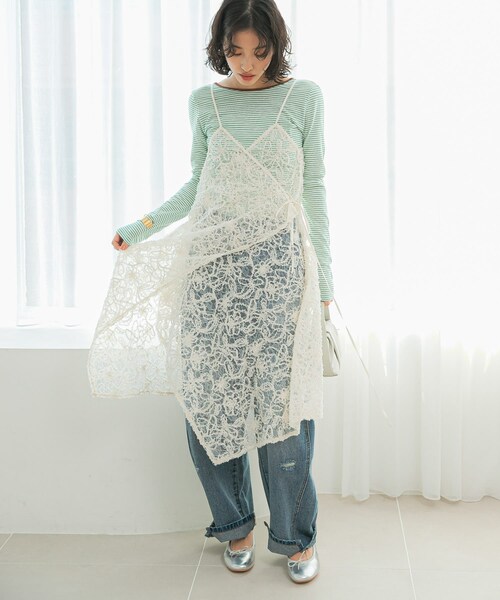 URBAN RESEARCH ROSSO（アーバンリサーチロッソ）の「レースデザインキャミワンピース（ワンピース・レディース・off・FREE）」の7枚目の写真