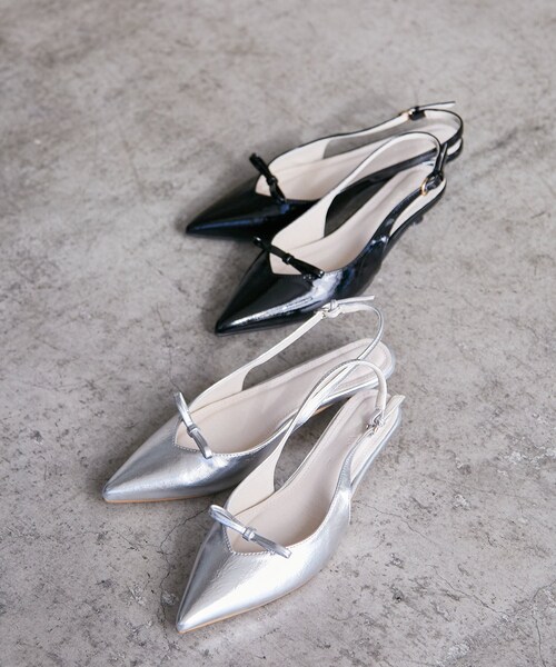 VIS（ビス）の「スリングバックリボンミュール（パンプス・レディース・ブラック/シルバー・L/M/S）」の13枚目の写真