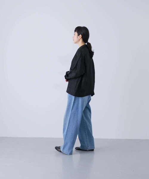 かぐれ（カグレ）の「リネンレーヨンテーラードジャケット（テーラードジャケット・レディース・BEIGE/BLACK・FREE）」の6枚目の写真