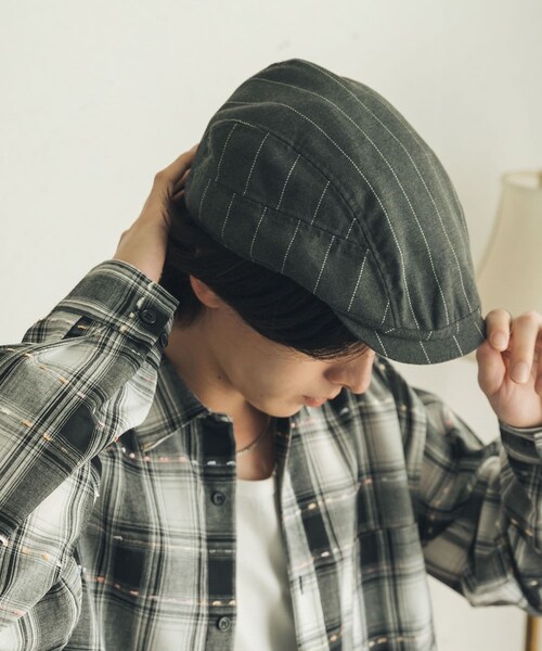 SENSE OF PLACE by URBAN RESEARCH(センスオブプレイスバイアーバンリサーチ)の「アソートハンチング(ハンチング/ベレー帽・メンズ・BLACK/BRN CHECK/GRY STRIPE・One)」の2枚目の写真