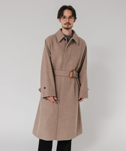 URBAN RESEARCH（アーバンリサーチ）の「WOOL BEAVER BELTED COAT（ステンカラーコート・メンズ・BLACK/MOCHA/BROWN・M/L）」の3枚目の写真
