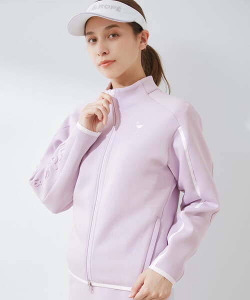 ROPE'（ロペ）の「ダンボールニットエンボスロゴブルゾン（ブルゾン・レディース・グレー/ネイビー/ラベンダー・L/M/S）」の5枚目の写真