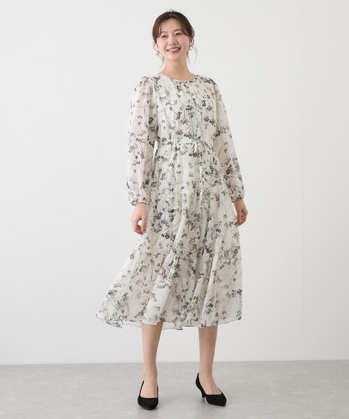 Jayro（ジャイロ）の「フラワーシフォンワンピース（ワンピース・レディース・ブラック/ホワイト系・F）」の9枚目の写真