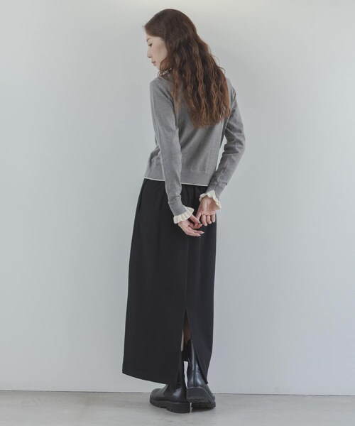 URBAN RESEARCH Sonny Label（アーバンリサーチサニーレーベル）の「配色フリルニットカーディガン（カーディガン/ボレロ・レディース・グレー/ネイビー/ブラウン・Free）」の11枚目の写真