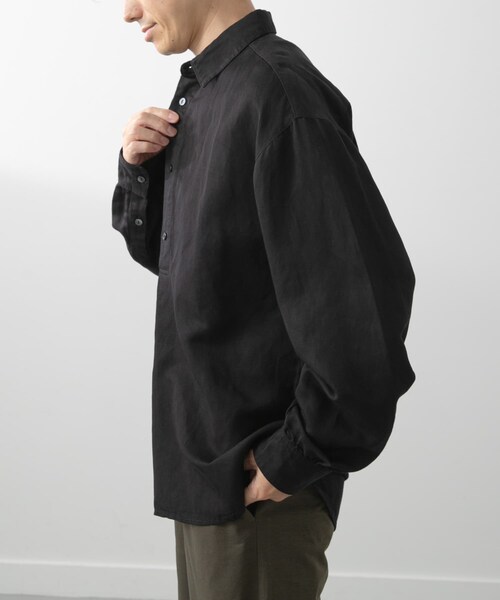 ITEMS URBANRESEARCH（アイテムズ アーバンリサーチ）の「Linen Blend Pullover Shirts（シャツ/ブラウス・メンズ・NVY/BRN/BLK・M/L）」の16枚目の写真