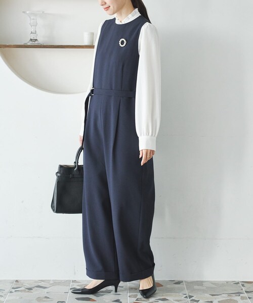 URBAN RESEARCH(アーバンリサーチ)の「『2サイズ展開』ベルト付きオールインワン(つなぎ/オールインワン・レディース・NAVY/BLACK・36/38)」の19枚目の写真