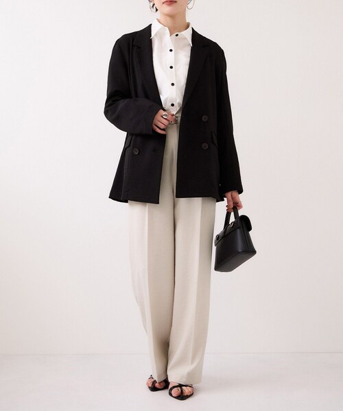 VIS（ビス）の「【WEB限定】美easyリネンライクベルテッドストレートパンツ/イージーケア・接触冷感（その他パンツ・レディース・ブラック/グレー/キナリ/ピンク・L/M/S/SS）」の11枚目の写真