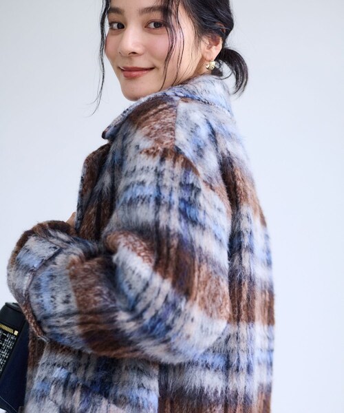 VIS(ビス)の「【WEB限定】シャギーミディ丈Pコート(ピーコート・レディース・ブラウン系/ネイビー・M/S)」の19枚目の写真