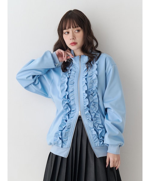 jouetie（ジュエティ）の「フリルトラックジャケット【セットアップ対応】（その他トップス・レディース・アイボリー/ブラック/ブルー・M）」の11枚目の写真