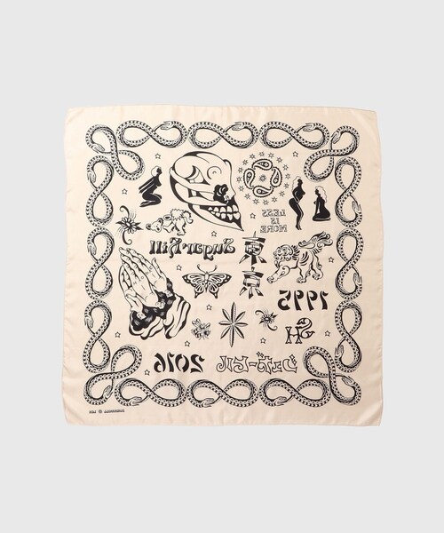 ADAM ET ROPE'（アダムエロペ）の「【SUGARHILL/シュガーヒル】SILK SCARF（ストール/ショール・メンズ・ブラック/ホワイト・F）」の7枚目の写真