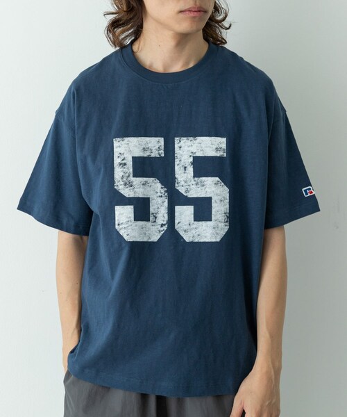 URBAN RESEARCH Sonny Label（アーバンリサーチサニーレーベル）の「『別注』Russell Athletic×Sonny Label　ナンバリングショートスリーブTシャツ（Tシャツ/カットソー・メンズ・オフ/キナリ/ブルー・M/L）」の22枚目の写真