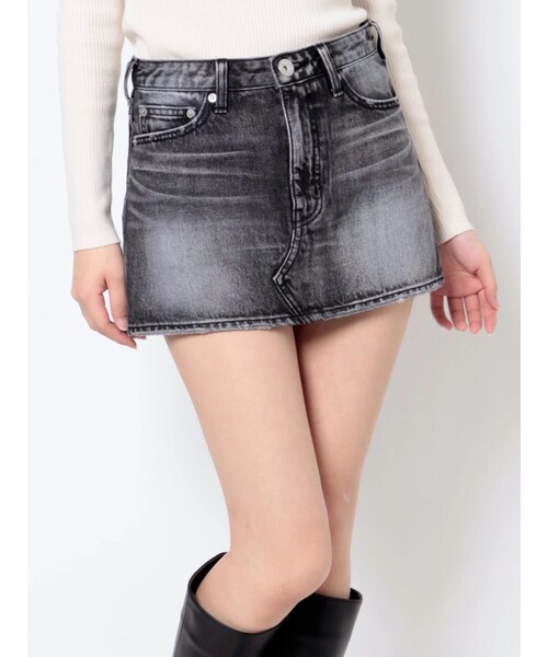 GYDA（ジェイダ）の「ウォッシュスカートライクSPT（デニムパンツ・レディース・ブラック/アイスブルー/インディゴ・XS/S/M）」の4枚目の写真