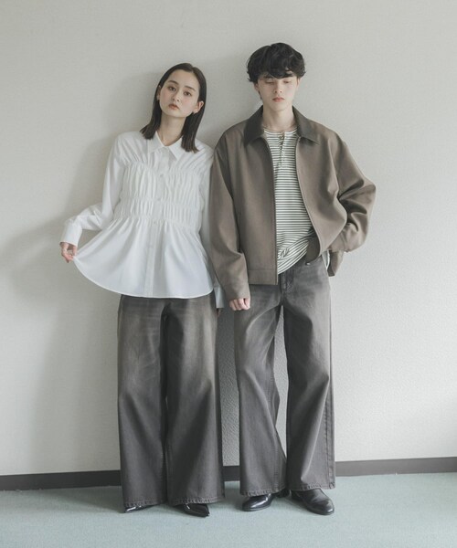 SENSE OF PLACE by URBAN RESEARCH（センスオブプレイスバイアーバンリサーチ）の「『一部WEB限定カラー』『ユニセックス』ヴィンテージライクデニムワイドパンツ（デニムパンツ・メンズ・BLACK/D.INDIGO/L.KHAKI/OW BLACK/ONE WASH・M/L/XL）」の10枚目の写真