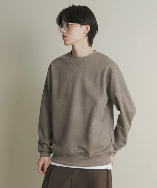 SENSE OF PLACE by URBAN RESEARCH（センスオブプレイスバイアーバンリサーチ）の「フェイクスエードクルーネックスウェット（スウェット・メンズ・GRAY/CHARCOAL/D.BROWN/GREIGE・M/L）」の9枚目の写真