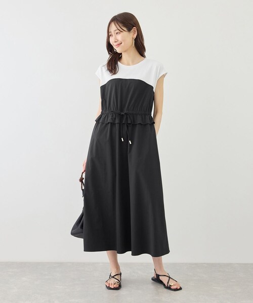 ROPE' PICNIC（ロペピクニック）の「ナイロンビスチェドッキングカットワンピース/UVカット・接触冷感（ワンピース・レディース・ブラック/ベージュ/ネイビー・F）」の5枚目の写真