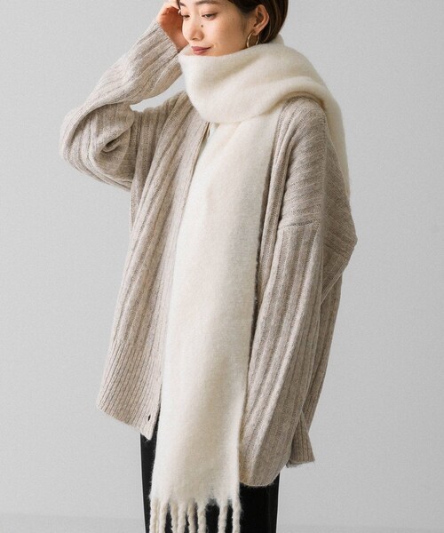 KBF（ケイビーエフ）の「BIGフリンジストール（ストール/ショール・レディース・BEIGE/IVORY/GRAY・one）」の5枚目の写真