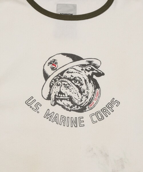 ADAM ET ROPE'(アダムエロペ)の「【BOWWOW/バウワウ】USMC BULLDOG RIBBED SS CS AGING(Tシャツ/カットソー・メンズ・ホワイト系・L/M/XL)」の8枚目の写真