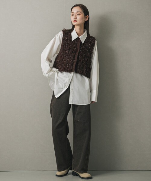 SENSE OF PLACE by URBAN RESEARCH（センスオブプレイスバイアーバンリサーチ）の「スリットスリーブルーズシャツ（シャツ/ブラウス・レディース・IVORY/L.BLUE/BLU×WHT/BRN×BEG・one）」の11枚目の写真