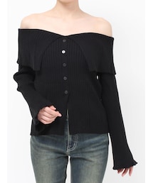 EVRIS | チョーカーオフショルニットトップス(ニット/セーター)