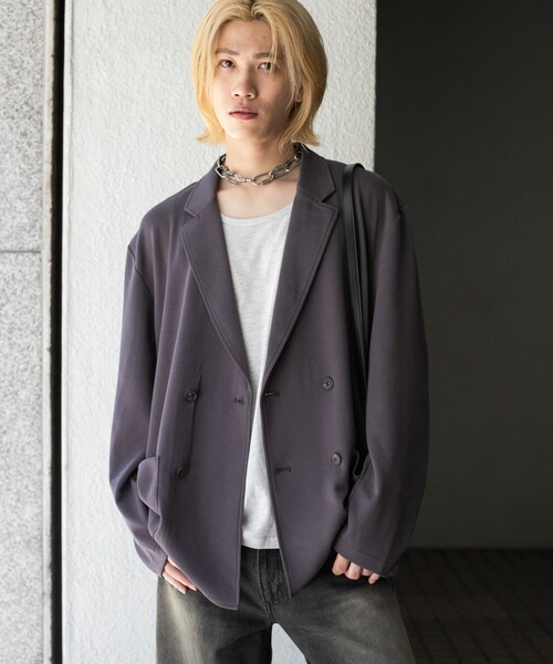 SENSE OF PLACE by URBAN RESEARCH(センスオブプレイスバイアーバンリサーチ)の「イージーダブルジャケット(テーラードジャケット・メンズ・BLACK/CHARCOAL・M/L)」の14枚目の写真