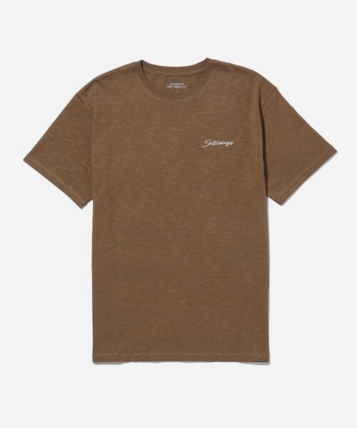 Saturdays NYC（サタデーズ ニューヨークシティ ）の「Cotton Slub Script Ss Tee（Tシャツ/カットソー・メンズ・オフホワイト/ブラウン系/ベージュ/サックス・L/M/S/XL/XS）」の5枚目の写真