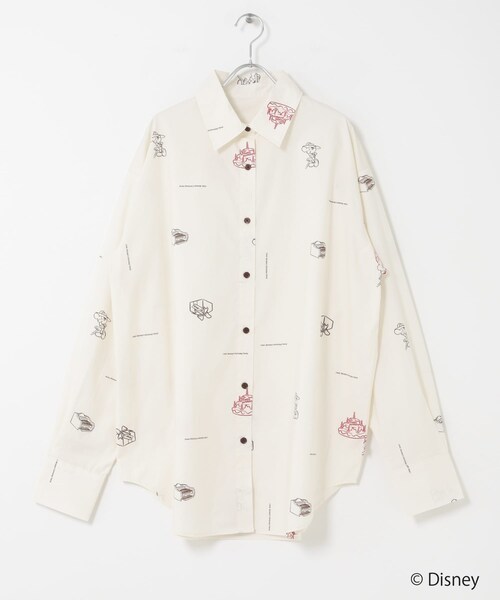 KBF（ケイビーエフ）の「別注Disneyプリントシャツ（シャツ/ブラウス・レディース・IVORY/CHARCOAL・One）」の4枚目の写真