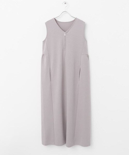 SENSE OF PLACE by URBAN RESEARCH（センスオブプレイスバイアーバンリサーチ）の「ZIPVネックカットワンピース（ワンピース・レディース・GRAY/BLACK/BEIGE・COMPACT/one）」の17枚目の写真