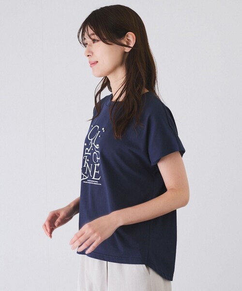 Jayro（ジャイロ）の「パール付きプリントロゴTシャツ（Tシャツ/カットソー・レディース・ブラック/ホワイト系/ネイビー/ラベンダー・M）」の8枚目の写真