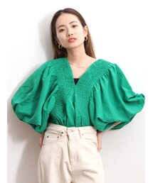 Ungrid | フロントギャザーハーフスリーブボリュームブラウス(シャツ/ブラウス)