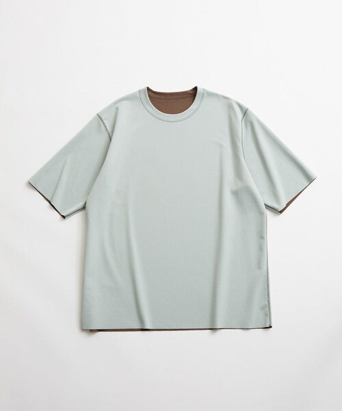 ADAM ET ROPE'(アダムエロペ)の「26SS ハイゲージシャンブレーリバーシブルTEE(Tシャツ/カットソー・メンズ・ブラック/ダークブラウン/ベージュ系/ネイビー・L/M)」の19枚目の写真