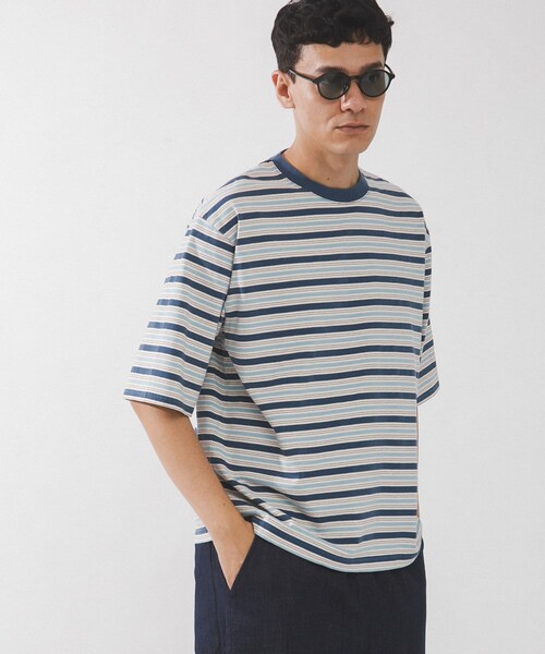 URBAN RESEARCH Sonny Label（アーバンリサーチサニーレーベル）の「マルチボーダーショートスリーブTシャツ（Tシャツ/カットソー・メンズ・ブルー/グリーン/ピンク・M/L）」の19枚目の写真