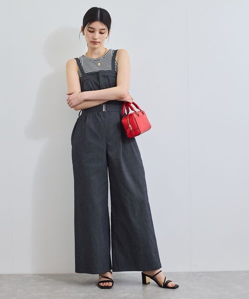 VIS（ビス）の「ベルト付きベアサロペット（サロペット/オーバーオール・レディース・ブラック系/ブルー・F）」の8枚目の写真