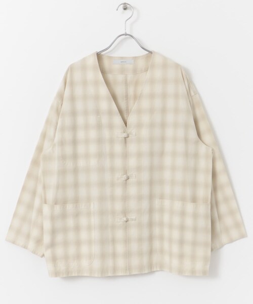 URBAN RESEARCH DOORS(アーバンリサーチドアーズ)の「ARCHI CHINOISERIE JACKET(テーラードジャケット・レディース・CHARCOAL/CHECK・S)」の3枚目の写真