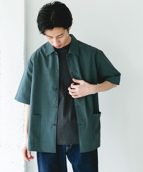 URBAN RESEARCH DOORS(アーバンリサーチドアーズ)の「『イージーケア/速乾/UVカット』クイックドライショートスリーブシャツカバーオール(カバーオール・メンズ・CHALK/YELLOW/BLUEGREEN/NAVY・M/L/XL)」の22枚目の写真