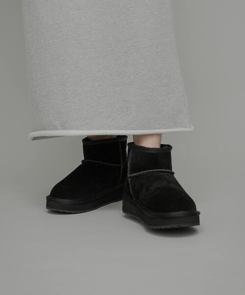 URBAN RESEARCH Sonny Label（アーバンリサーチサニーレーベル）の「EMU　PLATFORM MICRO WOOL（ブーツ・レディース・BLACK/Chestnut・7/8）」の3枚目の写真