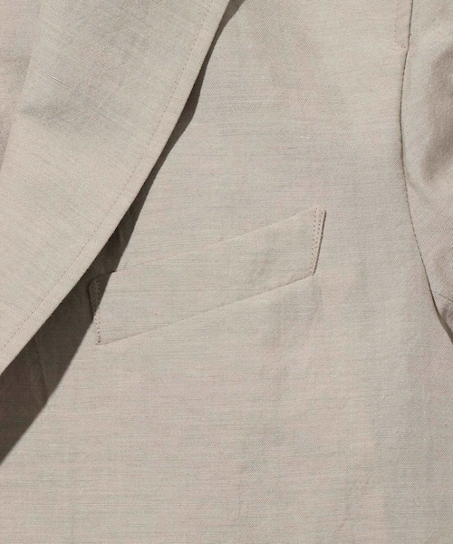 ADAM ET ROPE'（アダムエロペ）の「WOOL LINEN JACKET（ノーカラージャケット・メンズ・ブラック/キナリ/ネイビー系・L/M/S）」の18枚目の写真