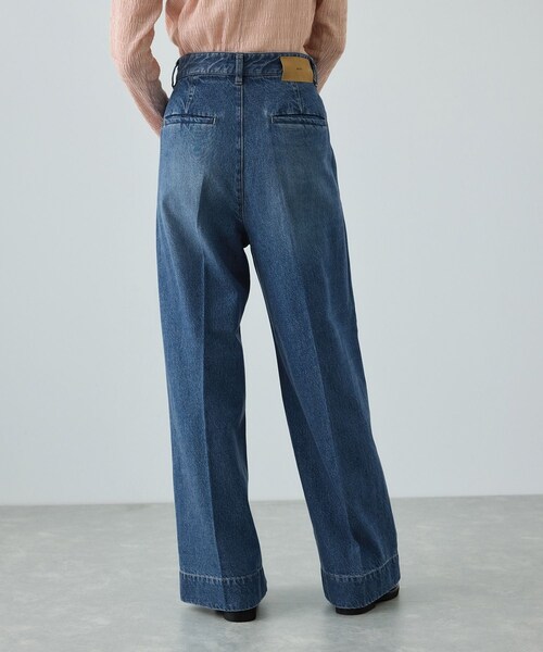 ROPE'（ロペ）の「テンセルデニムストレートワイドパンツ/イージーケア・セットアップ対応（デニムパンツ・レディース・ネイビー/ブルー・36/38/40）」の11枚目の写真