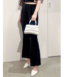 GYDA | 【セットアップ】サイドスリット ベロアプリーツパンツ(その他パンツ)