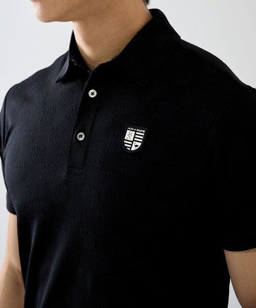 ロゴジャガードジャージー半袖シャツ/UV・吸水
