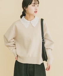 ITEMS URBANRESEARCH（アイテムズ アーバンリサーチ）の「衿レーススウェットライクニット（ニット/セーター）」