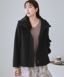 7days Life Styling | 【パチパチしにくい・あったか】ウール調ショート丈フーデッドコート(その他アウター)