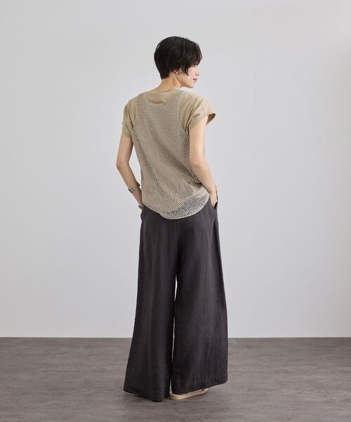 ADAM ET ROPE'（アダムエロペ）の「ラメメッシュタンクトップ（タンクトップ・レディース・ブラウン/ベージュ・F）」の12枚目の写真