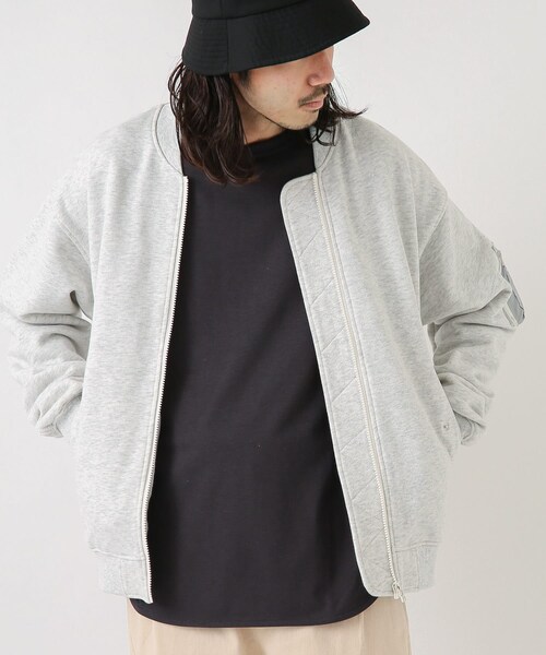 URBAN RESEARCH Sonny Label（アーバンリサーチサニーレーベル）の「裏毛スウェットMA-1ブルゾン（MA-1・メンズ・ライトキャメル/杢グレー/ブラック・M/L）」の18枚目の写真