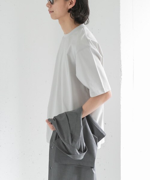 URBAN RESEARCH DOORS（アーバンリサーチドアーズ）の「FORK&SPOON　TEC LINEN T-SHIRTS（Tシャツ/カットソー・メンズ・BLACK/LIGHT GRAY/DARK BLUE・4/5）」の17枚目の写真