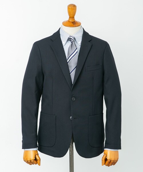 URBAN RESEARCH DOORS（アーバンリサーチドアーズ）の「LIFE STYLE TAILOR　マイクロバスケットストレッチジャケット（テーラードジャケット・メンズ・NAVY/BROWN・S/M/L/XL）」の9枚目の写真