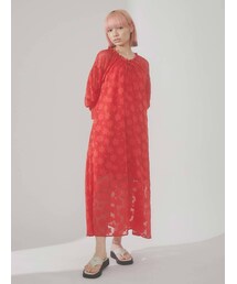 merry jenny | シアーflowerパフギャザーワンピース(ワンピース)